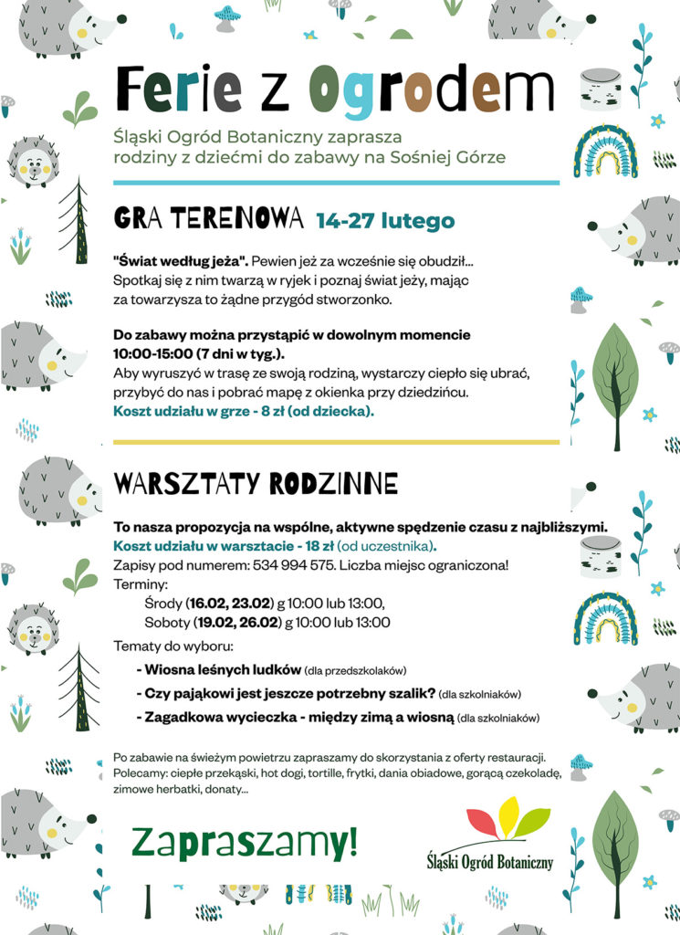 Program Ferie w Śląskim Ogrodzie Botanicznym